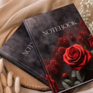 A4 Jumbo Notebook - Dark Roses Design